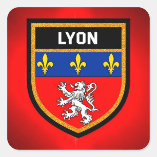 Lyon Flag Square Sticker