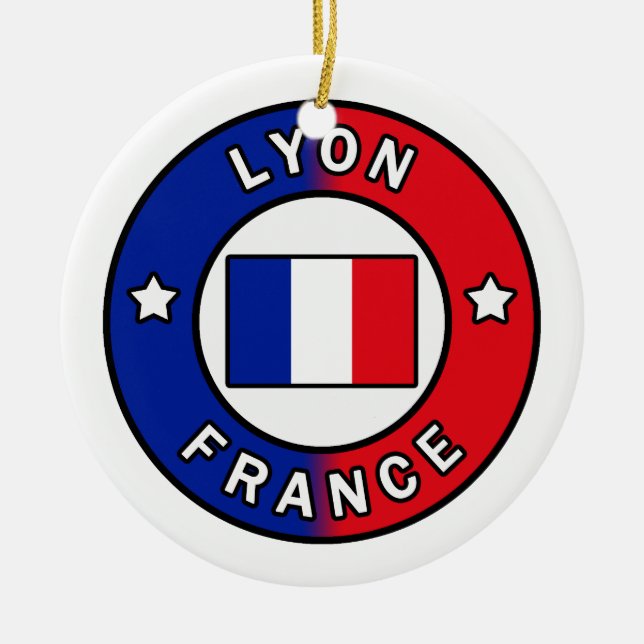 Lyon France Ceramic Tree Decoration (Front)