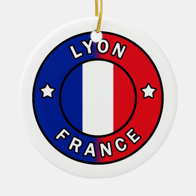 Lyon France Ceramic Tree Decoration (Front)