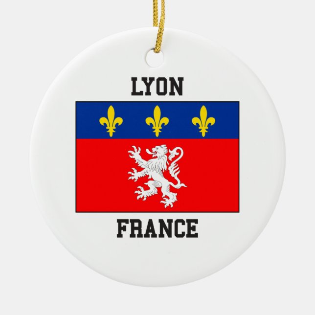 Lyon France Ceramic Tree Decoration (Front)