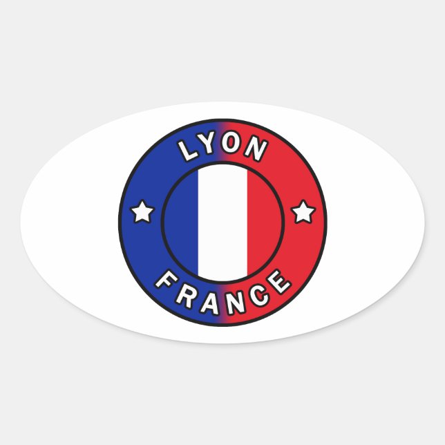 Lyon France Oval Sticker (Front)