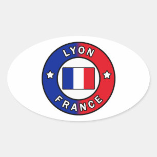 Lyon France Oval Sticker
