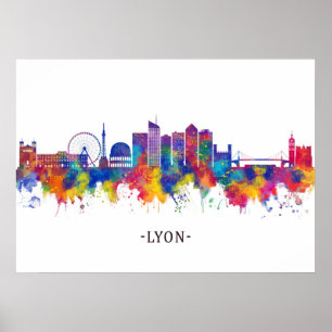 Lyon France Skyline Poster