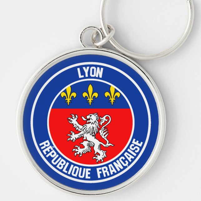 Lyon Round Emblem Key Ring (Front)