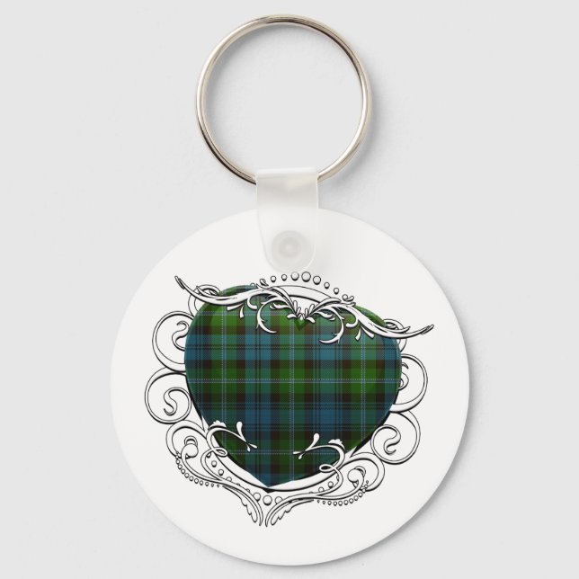 Lyon Tartan Heart Key Ring (Front)