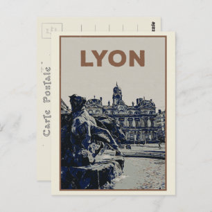 Lyon the Bartholdi Fountain illustration France Postcard