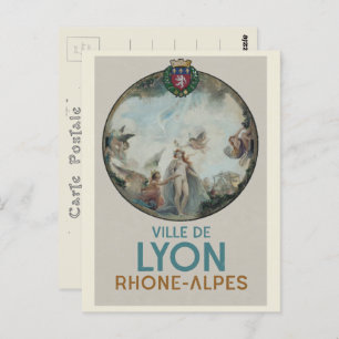 Lyon vintage painting France Postcard