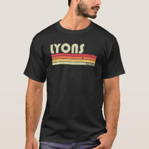 Lyons Ks Kansas Funny City Home Roots Retro 70s 8 T-Shirt