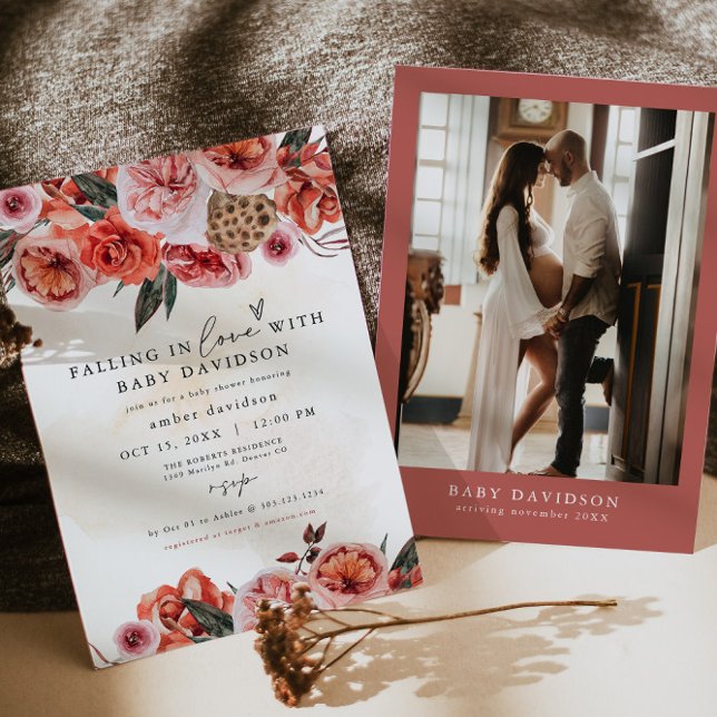 LYRA Bohemian Fall Floral Baby Shower Invitation (Creator Uploaded)