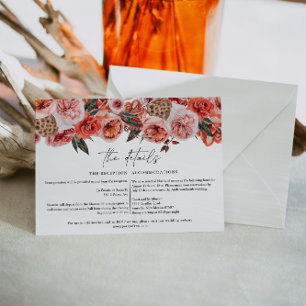 LYRA Bohemian Fall Floral Wedding Details Card