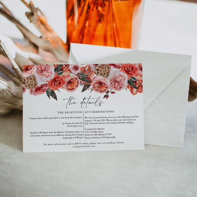 LYRA Bohemian Fall Floral Wedding Details Card (Creator Uploaded)