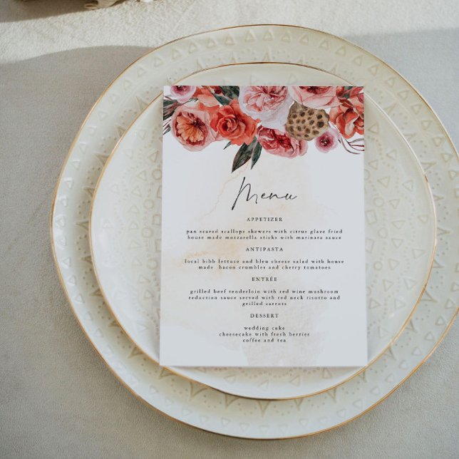 LYRA Boho Fall Floral Dinner Menu Cards (Creator Uploaded)