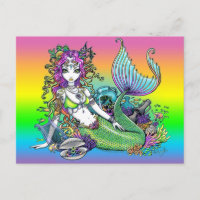 "Lyra" Rainbow Sea Scape Mermaid Postcard