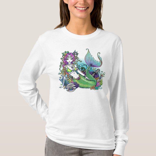 "Lyra" Rainbow Sea Scape Mermaid Shirt (Front)