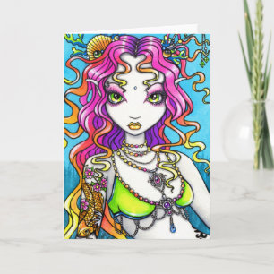 Lyra Shimmering Rainbow Koi Tattoo Mermaid Card