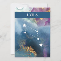 Lyra Table Sign Celestial Watercolor Theme