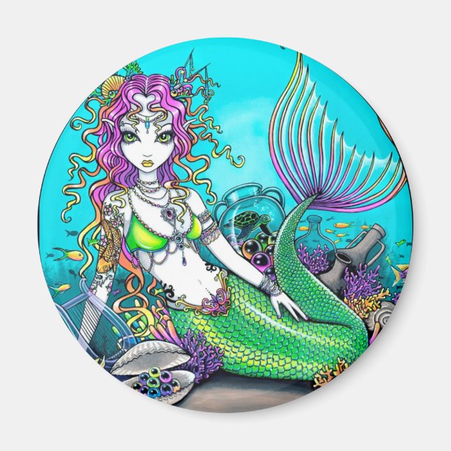 Lyra Tropical Rainbow Mermaid Magnet (Front)