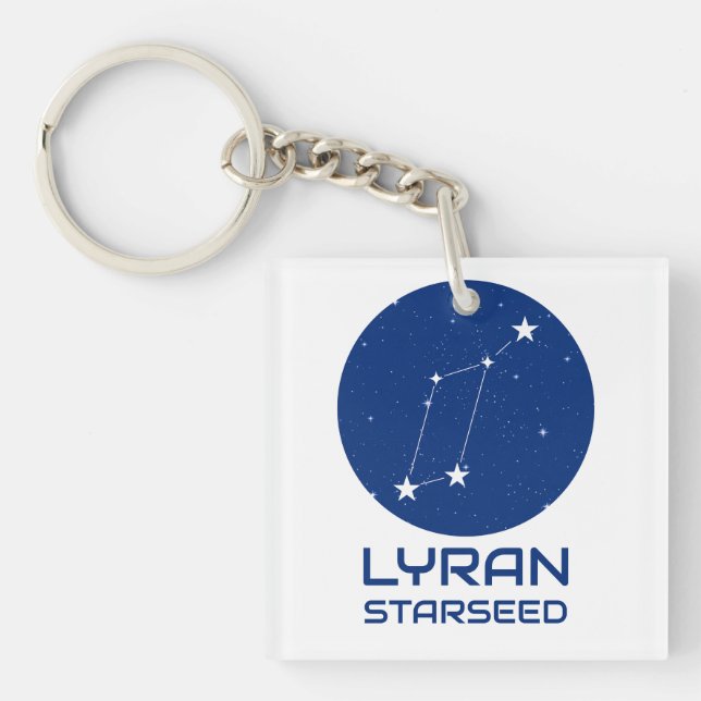 Lyran Starseed Keychain – Lyra Constellation (Front)