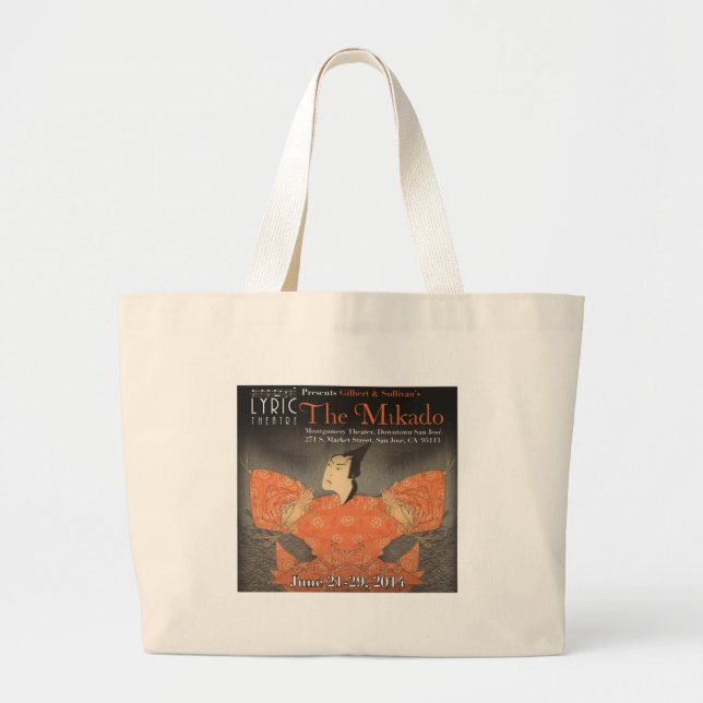 Lyric Theatre -- Mikado 2014 Large Tote Bag (Front)