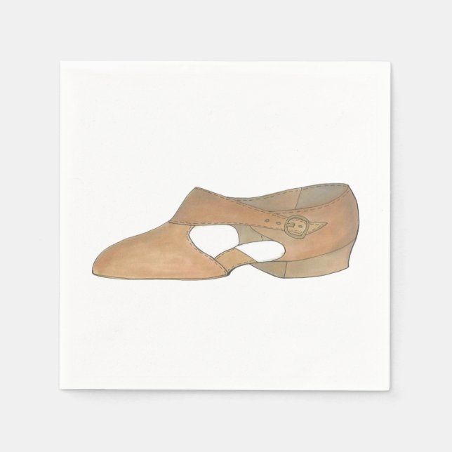 Lyrical Tan Modern Dance Teacher Dancer Shoe Napkin (Front)
