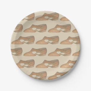 Lyrical Tan Modern Dance Teacher Shoe Print Paper Plate