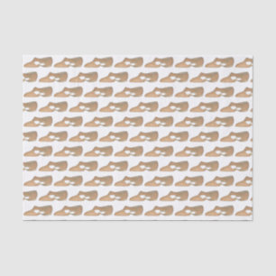 Lyrical Tan Modern Dance Teacher Shoe Print Tissue Paper