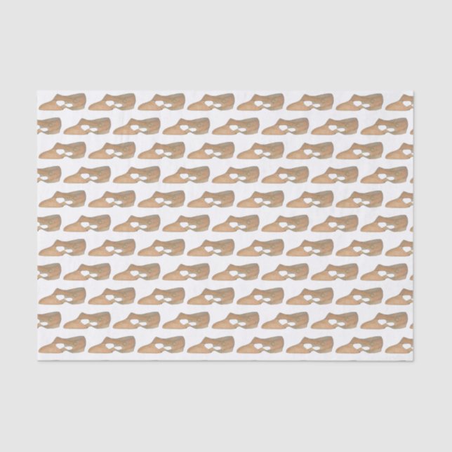 Lyrical Tan Modern Dance Teacher Shoe Print Tissue Paper (Front)