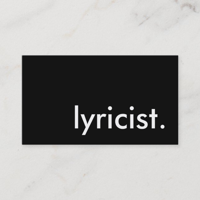 lyricist. business card (Front)
