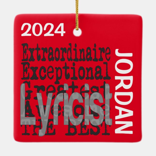 Lyricist Extraordinaire CUSTOM Ceramic Ornament (Back)