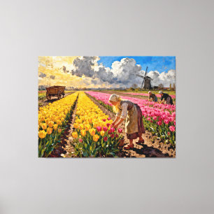 “Lysbeth in the Amber Light” - A Dutch Landscape Canvas Print