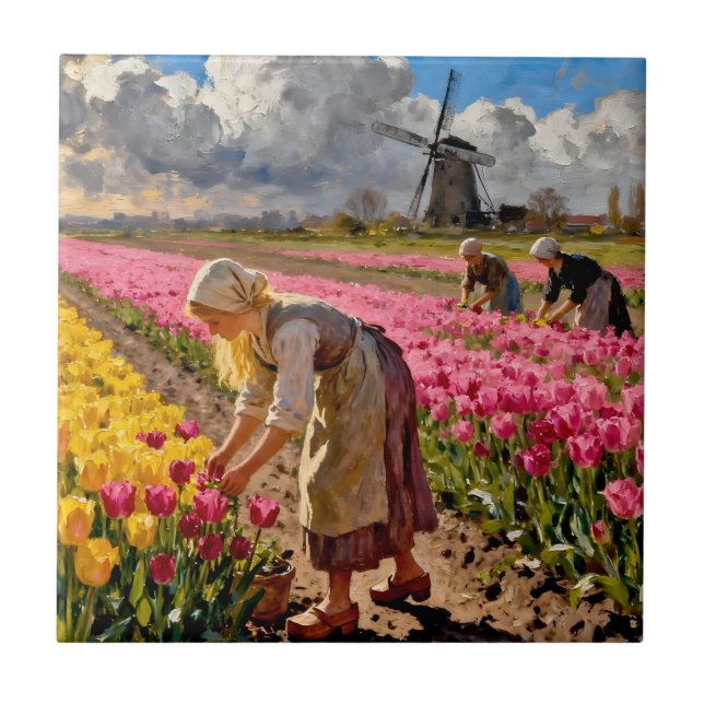 “Lysbeth in the Amber Light” - A Dutch Landscape Tile (Front)