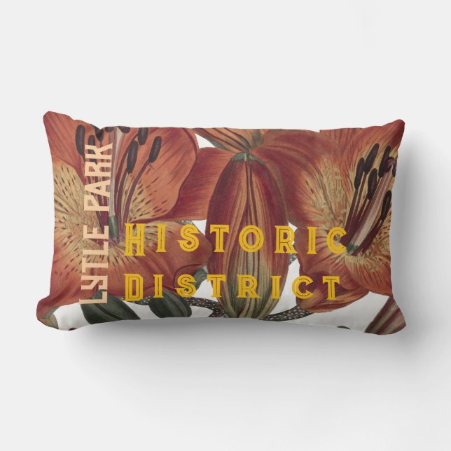 Lytle Park Historical District Throw Pilloow Lumbar Cushion (Front)