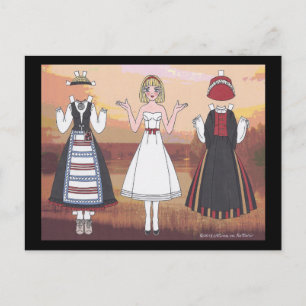 Lyyli of Finland Paper Doll Postcard