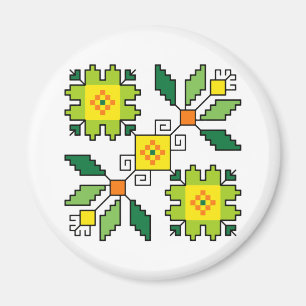 M0024 Magnet Bulgarian folk motif shevitsa green