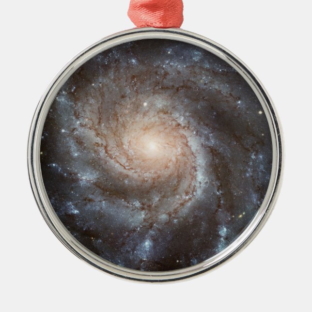 M101 Pinwheel Spiral Galaxy NASA Metal Tree Decoration (Front)