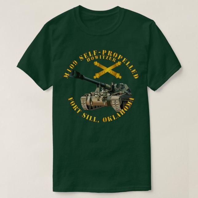 M109 155MM SP Ft Fill OK w Arty Br T-Shirt (Design Front)