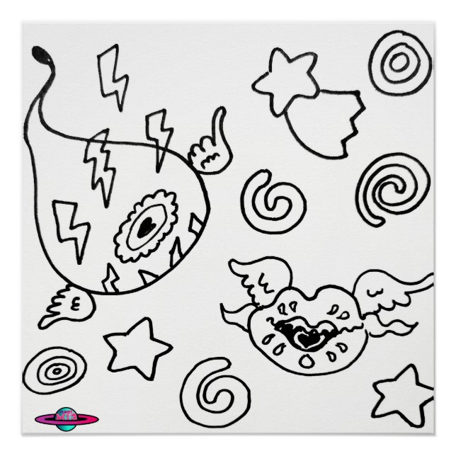 M13 Weird Love Flying Winged Eye and Lips Poster (Front)