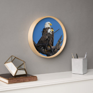 M15 & F23 - New Couple in the Nest Wall Clock