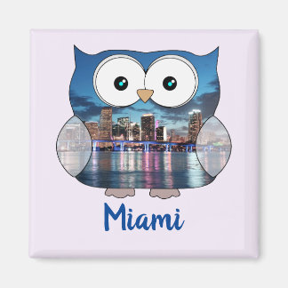 M190131 Chubby Owl | Miami Souvenir Magnet