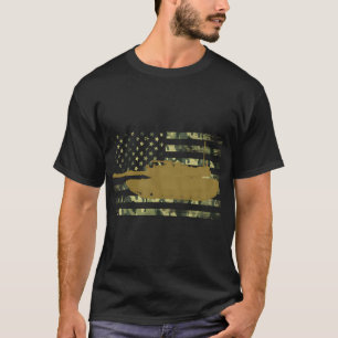 M1 Abrams Military Battle Tank Camo American Flag