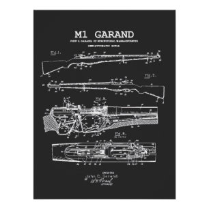 M1 Garand - World War 2 Weapon Blueprint Rifle Poster