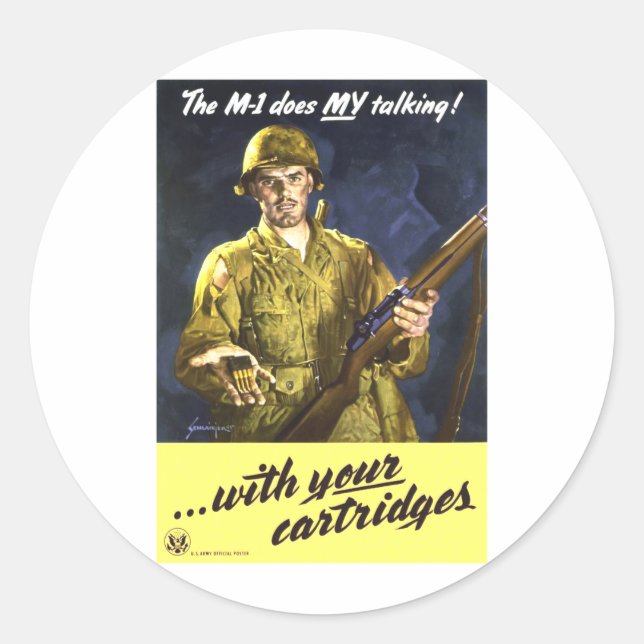 M1 Talks For Me Classic Round Sticker (Front)