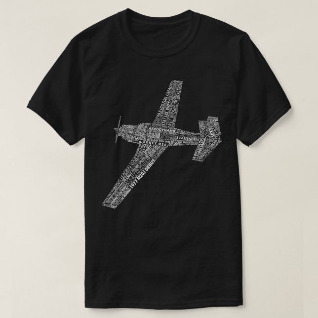 M20 Typography Aeroplane Aviation Pilot  T-Shirt (Design Front)