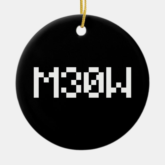 M30W [Leetspeak Animal Sounds] Ceramic Tree Decoration (Front)