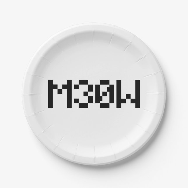 M30W [Leetspeak Animal Sounds] Paper Plate (Front)
