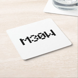 M30W [Leetspeak Animal Sounds] Square Paper Coaster