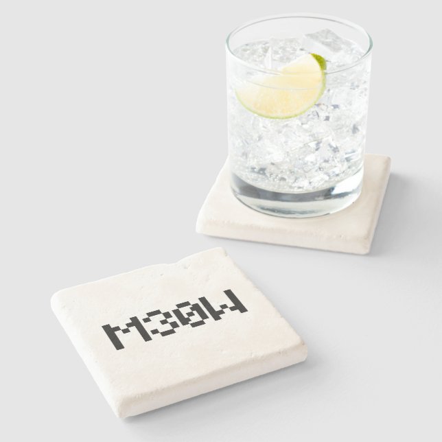 M30W [Leetspeak Animal Sounds] Stone Coaster (Side)