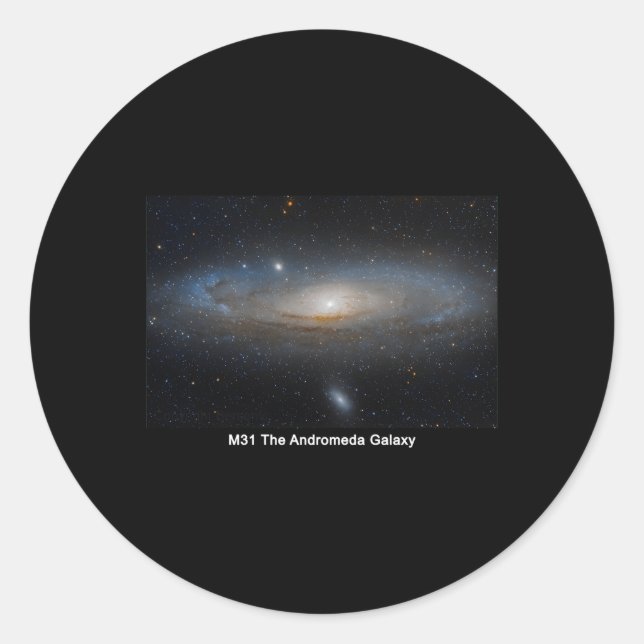M31 The Andromeda Galaxy Classic Round Sticker (Front)