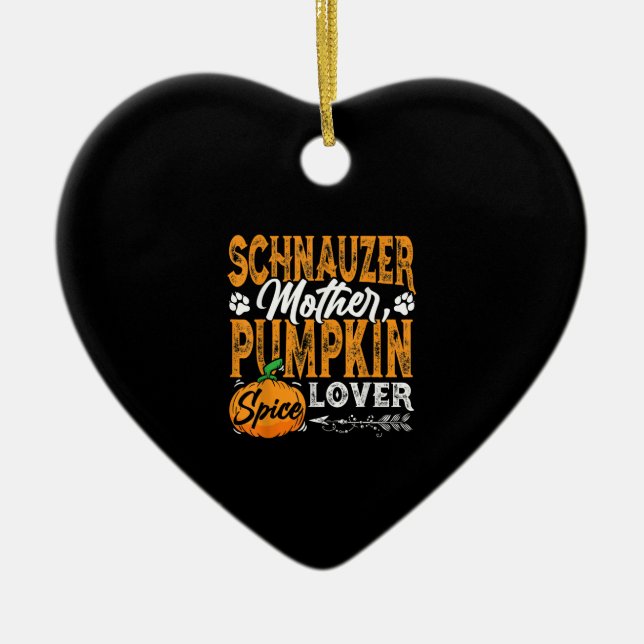 M3SSS Miniature Schnauzer Dog gift Halloween Fall Ceramic Tree Decoration (Front)