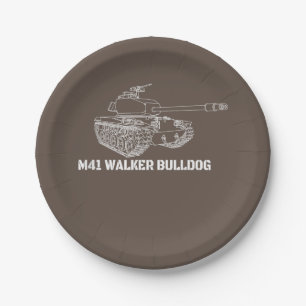 M41 Walker Bulldog American Light Army Tank Gift Paper Plate